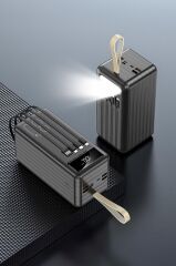 Powerbank Dijital Göstergeli 4 Çıkışlı 80.000 Mah Taşınabilir Hızlı Şarj Aleti TRM1080 Siyah