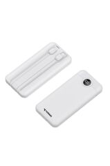 Powerbank Dijital Göstergeli Hızlı Şarj 10000mAh 2 Çıkışlı Taşınabilir Batarya TRM-1015 Beyaz