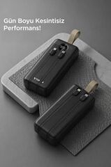 Powerbank Dijital Göstergeli 2 Çıkışlı 30.000 Mah Taşınabilir Hızlı Şarj Aleti TRM1035 Siyah