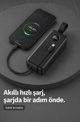 Powerbank Dijital Göstergeli 2 Çıkışlı 30.000 Mah Taşınabilir Hızlı Şarj Aleti TRM1035 Beyaz