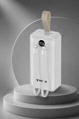 Powerbank Dijital Göstergeli 2 Çıkışlı 30.000 Mah Taşınabilir Hızlı Şarj Aleti TRM1035 Beyaz