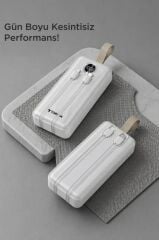 Powerbank Dijital Göstergeli 2 Çıkışlı 30.000 Mah Taşınabilir Hızlı Şarj Aleti TRM1035 Beyaz