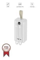 Powerbank Dijital Göstergeli 2 Çıkışlı 30.000 Mah Taşınabilir Hızlı Şarj Aleti TRM1035 Beyaz