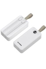 Powerbank Dijital Göstergeli 2 Çıkışlı 30.000 Mah Taşınabilir Hızlı Şarj Aleti TRM1035 Beyaz