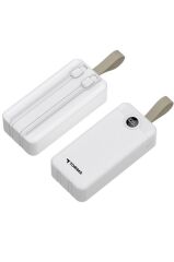 Powerbank Dijital Göstergeli 2 Çıkışlı 30.000 Mah Taşınabilir Hızlı Şarj Aleti TRM1035 Beyaz