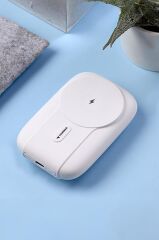 Torima TRM-1016 Beyaz 10000mAh Manyetik Kablosuz Powerbank Magsafe Taşınabilir Hızlı Şarj Powerbank