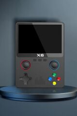 Oyun Konsolları 4000 Üzeri Klasik Oyunlu IPS Ekran Kablosuz Atari Retro Oyun Konsulu X6 Siyah