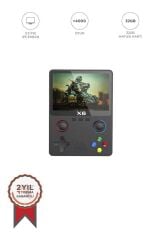 Oyun Konsolları 4000 Üzeri Klasik Oyunlu IPS Ekran Kablosuz Atari Retro Oyun Konsulu X6 Siyah