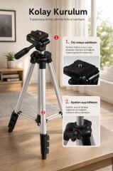 Tripod Profesyonel Su Terazili 102 CM Telefon Tutucu 3120A