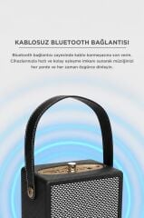 Bluetooth Hoparlör Taşınabilir Speaker Wooden Case X2 Siyah