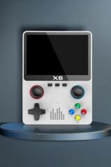 Oyun Konsolları 4000 Üzeri Klasik Oyunlu IPS Ekran Kablosuz Atari Retro Oyun Konsulu X6 Beyaz