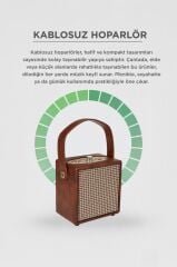 Bluetooth Hoparlör Taşınabilir Speaker Wooden Case X2 Kahverengi