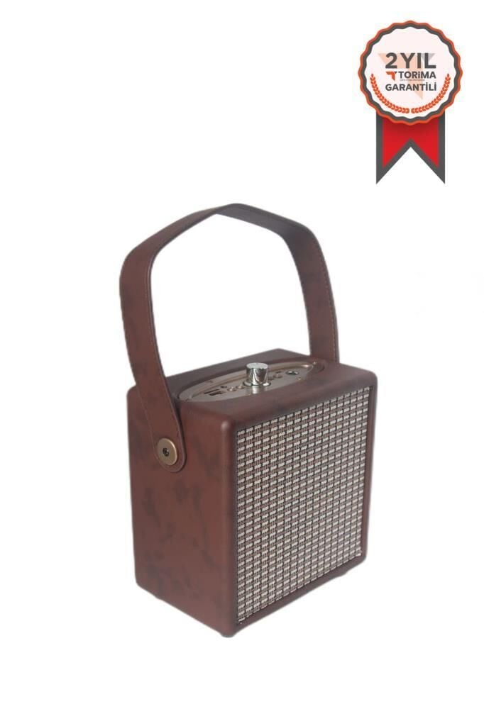 Bluetooth Hoparlör Taşınabilir Speaker Wooden Case X2 Kahverengi