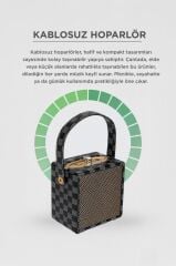 Bluetooth Hoparlör Taşınabilir Speaker Wooden Case X2 Mavi