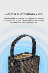 Bluetooth Hoparlör Taşınabilir Speaker Wooden Case X2 Mavi