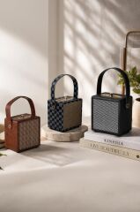 Bluetooth Hoparlör Taşınabilir Speaker Wooden Case X2 Mavi