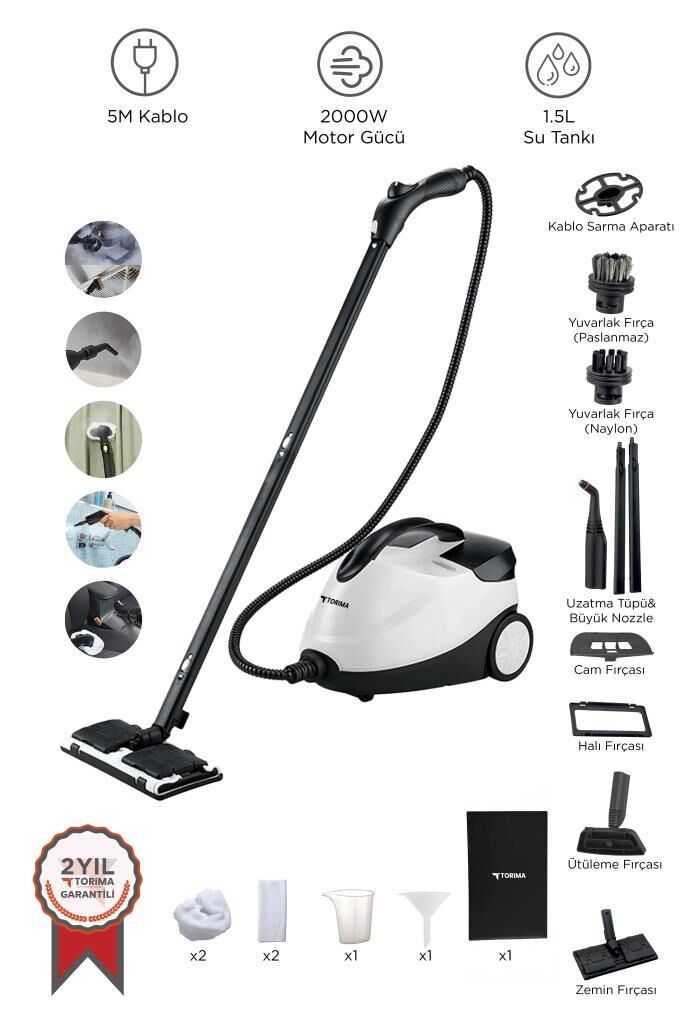 Buharlı Temizleyici Halı Koltuk Cam Zemin ve Mutfak Temizleme Buhar Makinesi CB08C