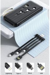 Taşınabilir Batarya 20000 Mah Ledli 4 Çıkışlı Powerbank TRM-1021 Siyah