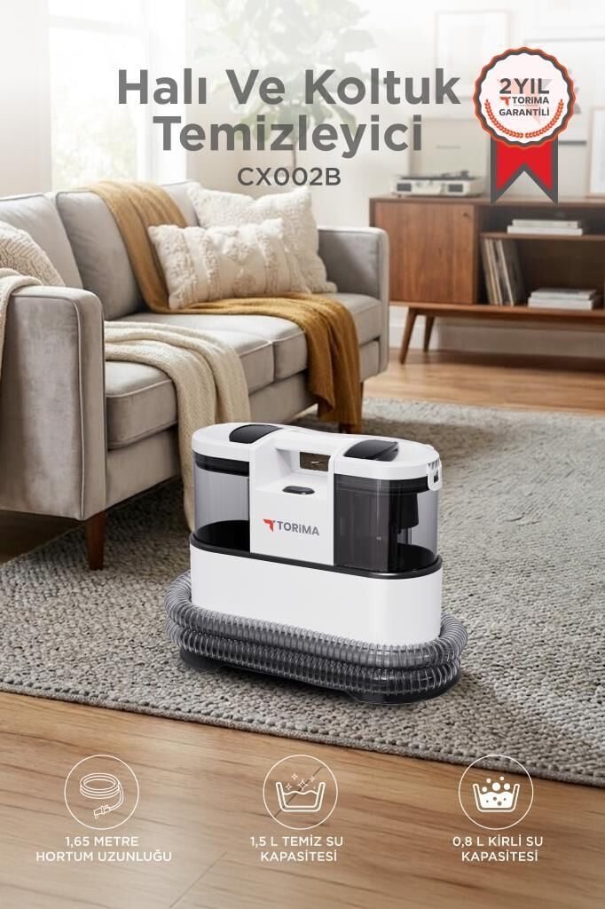 Halı ve Koltuk Yıkama Makinesi 6 Başlıklı Cam Temizleme Leke Çıkartma Makinesi CX002B Beyaz