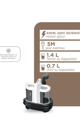 Halı ve Koltuk Yıkama Cam Temizleme Leke Çıkartma Makinesi V22B Beyaz