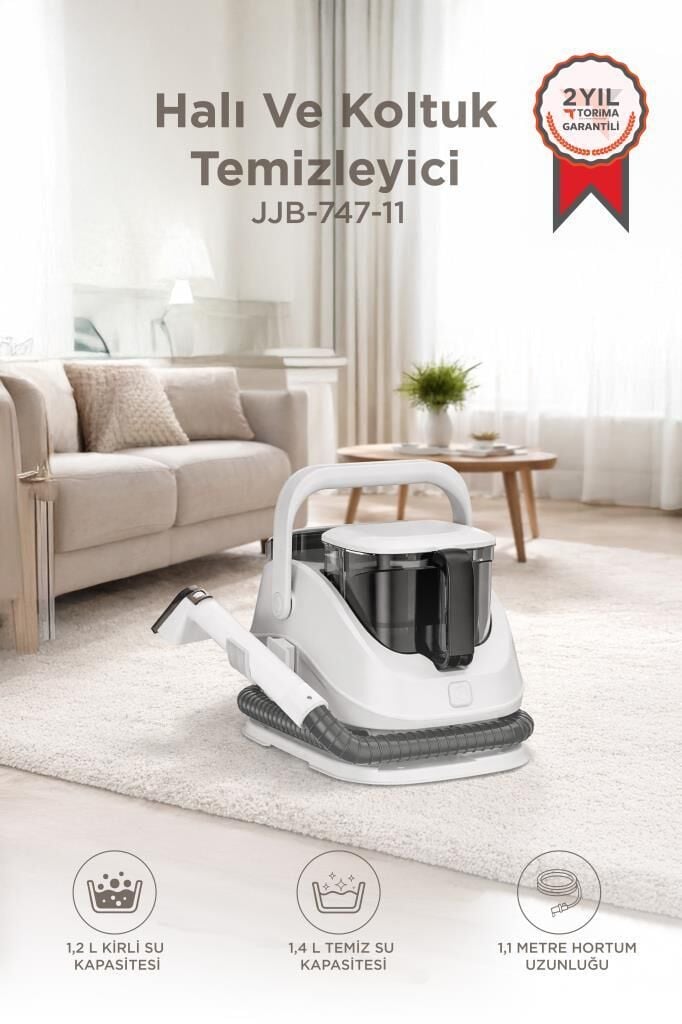 Halı ve Koltuk Yıkama Makinası Leke Çıkartma Makinesi JJB747II Beyaz