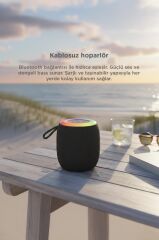 Bluetooth Hoparlör Rgb Işıklı USB FM Destekli Radyo D10 Siyah