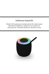 Bluetooth Hoparlör Rgb Işıklı USB FM Destekli Radyo D10 Siyah