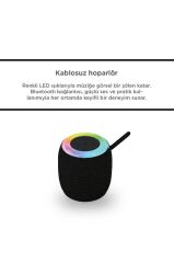 Bluetooth Hoparlör Rgb Işıklı USB FM Destekli Radyo D10 Siyah