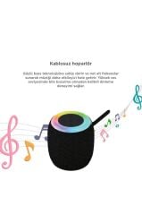 Bluetooth Hoparlör Rgb Işıklı USB FM Destekli Radyo D10 Siyah