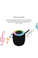 Bluetooth Hoparlör Rgb Işıklı USB FM Destekli Radyo D10 Siyah