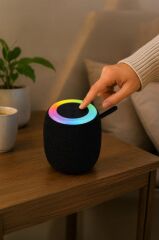Bluetooth Hoparlör Rgb Işıklı USB FM Destekli Radyo D10 Siyah