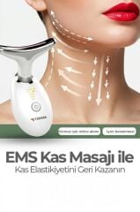 Ems Yüz ve Boyun Kırışıklık Bakım Destekli Gıdı ve Sarkma Önleyci Güzellik Cihazı ES1081 Beyaz