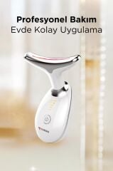 Ems Yüz ve Boyun Kırışıklık Bakım Destekli Gıdı ve Sarkma Önleyci Güzellik Cihazı ES1081 Beyaz