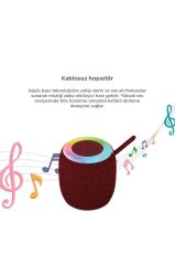 Bluetooth Hoparlör Rgb Işıklı USB FM Destekli Radyo D10 Kırmızı