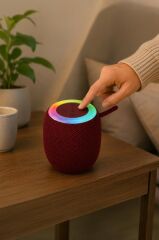 Bluetooth Hoparlör Rgb Işıklı USB FM Destekli Radyo D10 Kırmızı
