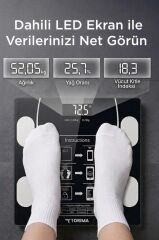 Bluetooth Akıllı Tartı Dijital Baskül Yağ Kas Vücut Kitle İndeksi XK-26C Siyah