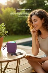 Bluetooth Hoparlör Rgb Işıklı USB FM Destekli Radyo D10 Pembe