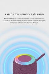 Bluetooth Hoparlör Rgb Işıklı USB FM Destekli Radyo D10 Pembe