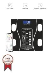 Bluetooth Akıllı Tartı Dijital Baskül Yağ Kas Vücut Kitle İndeksi XK-26C Siyah