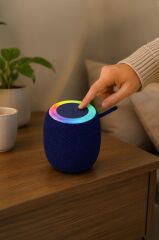 Bluetooth Hoparlör Rgb Işıklı USB FM Destekli Radyo D10 Lacivert