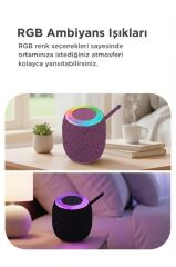 Bluetooth Hoparlör Rgb Işıklı USB FM Destekli Radyo D10 Lacivert