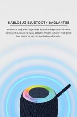 Bluetooth Hoparlör Rgb Işıklı USB FM Destekli Radyo D10 Koyu Lacivert