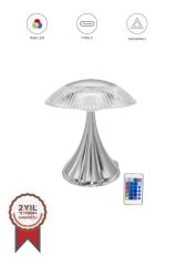 Abajur Kristal Elmas Masa Lambası Led Işıklı Akrilik Gece Lambası LW31 Gümüş