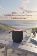 Bluetooth Hoparlör Rgb Işıklı USB FM Destekli Radyo D10 Gri