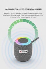 Bluetooth Hoparlör Rgb Işıklı USB FM Destekli Radyo D10 Gri