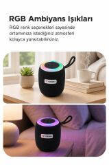 Bluetooth Hoparlör Rgb Işıklı USB FM Destekli Radyo D10 Gri