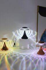 Abajur Kristal Elmas Masa Lambası Led Işıklı Akrilik Gece Lambası LW31 Siyah