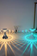 Abajur Kristal Elmas Masa Lambası Led Işıklı Akrilik Gece Lambası LW31 Siyah