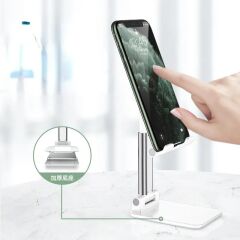 Torima JX-008 Çift Destekli Telefon / Tablet Tutucu Kaymaz Silikon Pedli Beyaz