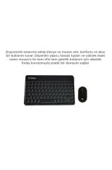 Bluetooth Kablosuz Klavye Mouse Seti TMK08 Siyah